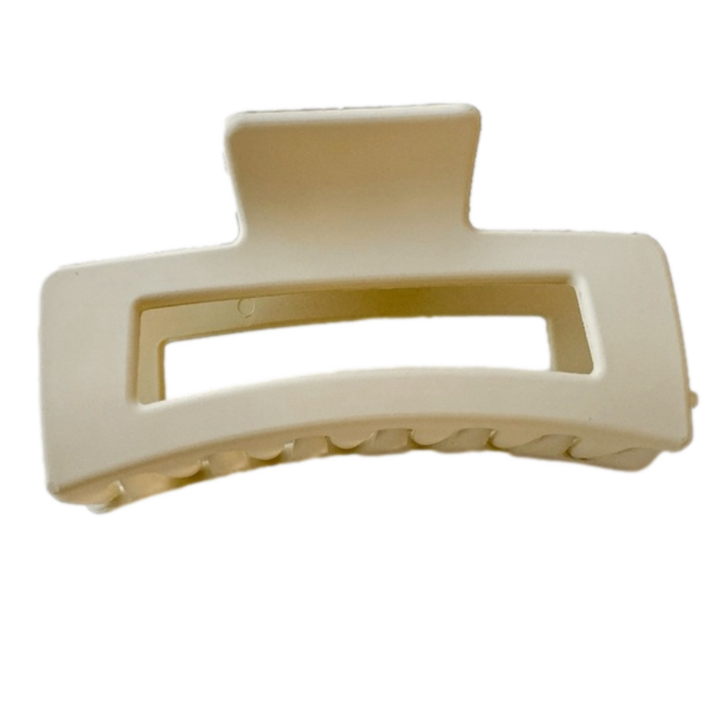 $12 (2 for $20) Large Solid Matte Putty Hair Claw Clip Rectangular Crab Clip